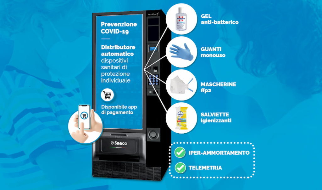 distributore automatico mascherine e dispositivi prevenzione sanitaria