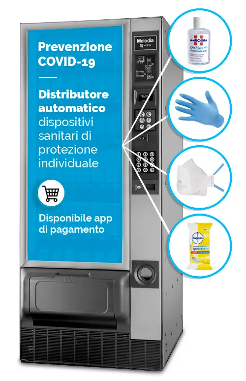 distributore automatico mascherine necta melodia safe